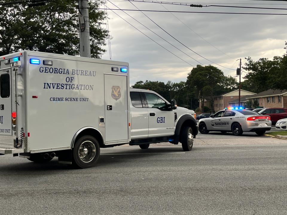 The Georgia Bureau of Investigation Crime Scene Unit responds to Charlestown South Apartments off Lumpkin Road in south Augusta on Thursday, May 26, 2022, to investigate where a Richmond County Sheriff's deputy was shot during a traffic stop.