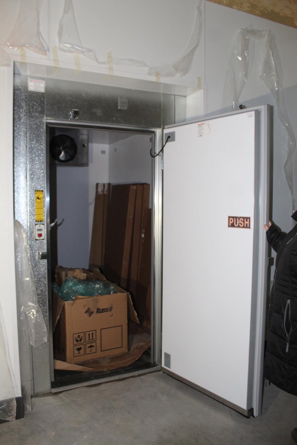 The new industrial size freezer to be used for The Lord's Kitchen has already been installed in the new building on Court Street that will house the Cheboygan Church of the Nazarene and Cheboygan Compassionate Ministries.