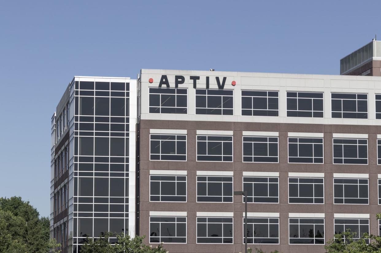 Carmel - Circa June 2022: Aptiv Technical Center. Aptiv provides vehicle electrical systems and advanced driving software.