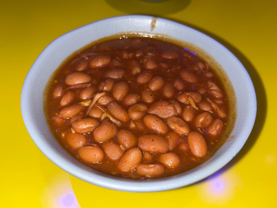 bowl of baked beans from roundup rodeo bbq at hollywood studios