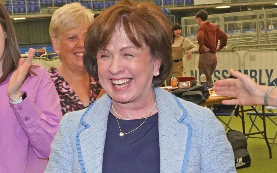 Ms Dodds celebrates her election victory - Niall Carson /PA