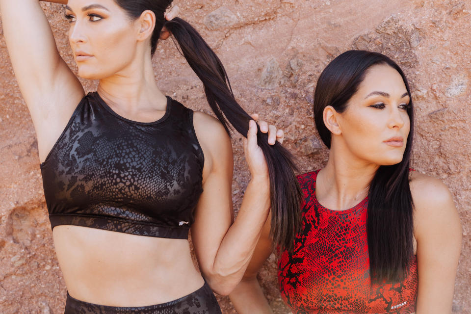 Pro wrestlers Nikki and Brie Bella have decided to grapple with the fashion world with <a href="https://shop.birdiebee.com/" target="_blank" rel="noopener noreferrer">a line of athleisure</a>. Apparently, buying this stuff empowers women &mdash; and certainly the bank accounts of the women marketing the stuff.