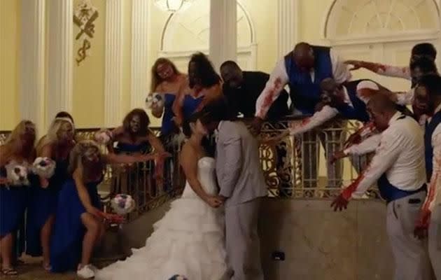 The bride and groom's special day planned out exactly how they wanted it to. Photo: YouTube