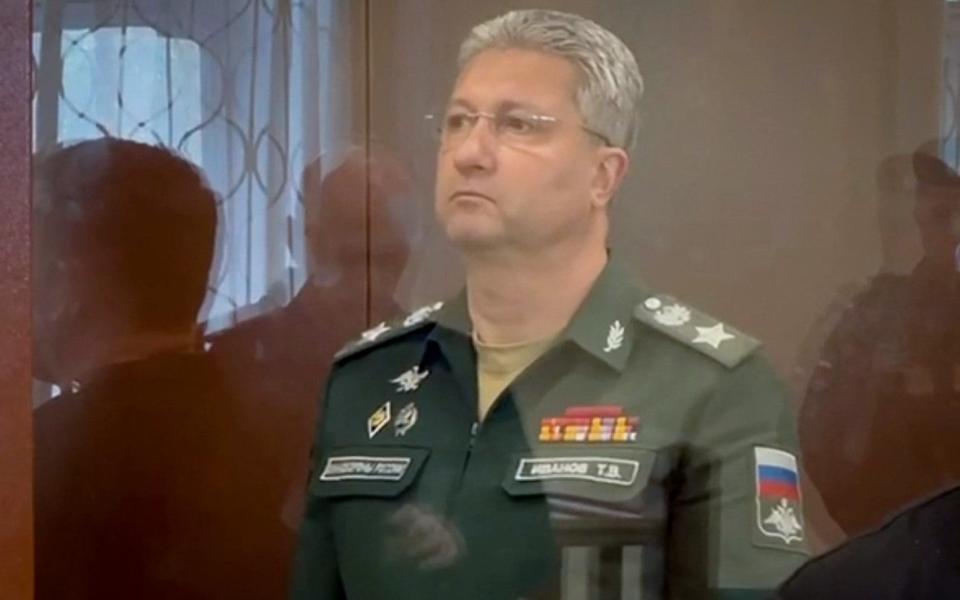 Timur Ivanov, Russian deputy Defence Minister, appearing in court.