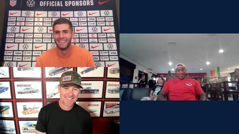 soccer star Christian Pulisic at a virtual USO event