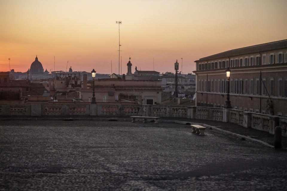 La plaza del Quirinale de Roma (Italia), completamente vacía el 19 de marzo. (Foto: Antonio Masiello / Getty Images).