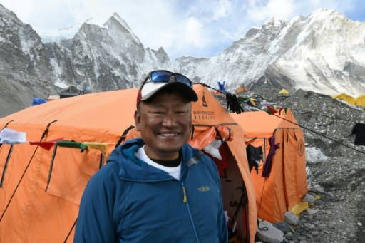 Sherpa Ang Tshering Lama -- one of Everest's dying breed of experienced guides -- at the mountain's base camp