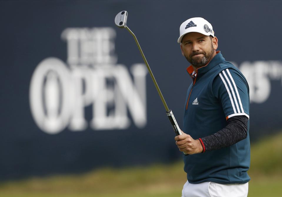 Golf - British Open - Spain's Sergio Garcia acknowledges the crowd on the 18th green during the final round - Royal Troon, Scotland, Britain - 17/07/2016. REUTERS/Craig Brough