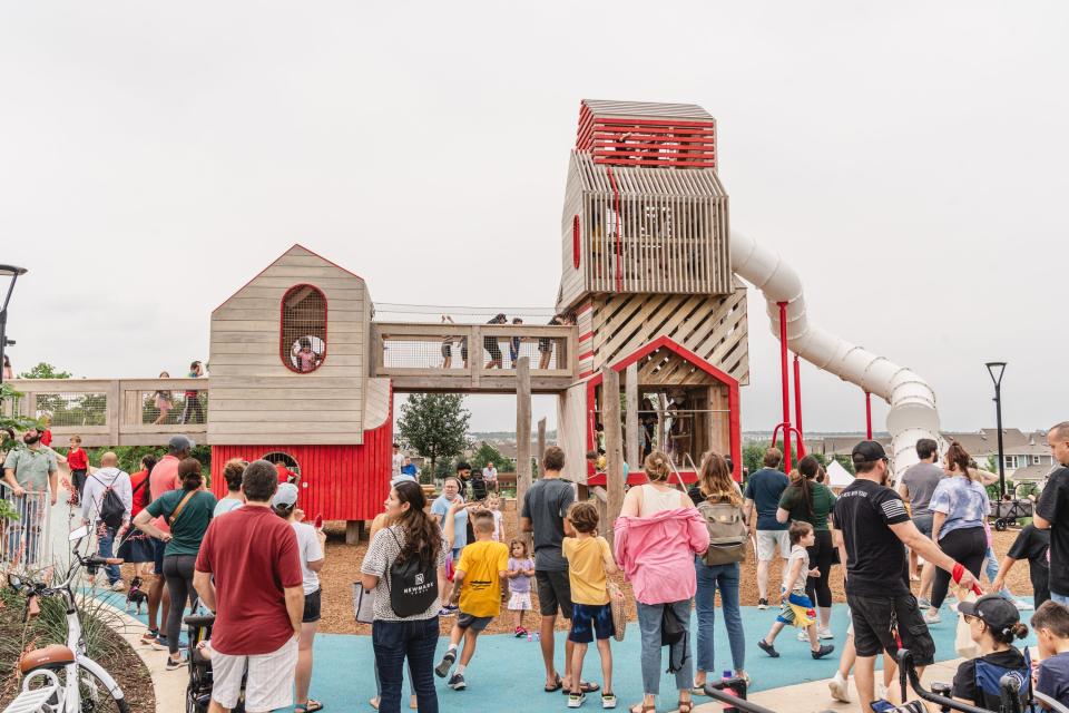 Skyline Park has two playscapes, both designed with the help of TBG landscape architects, planners and designers.