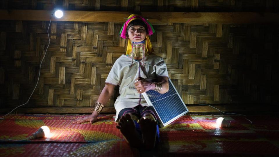 This woman from Kayah state, Myanmar, is one of the country's 35 million people who have no access to the power grid.