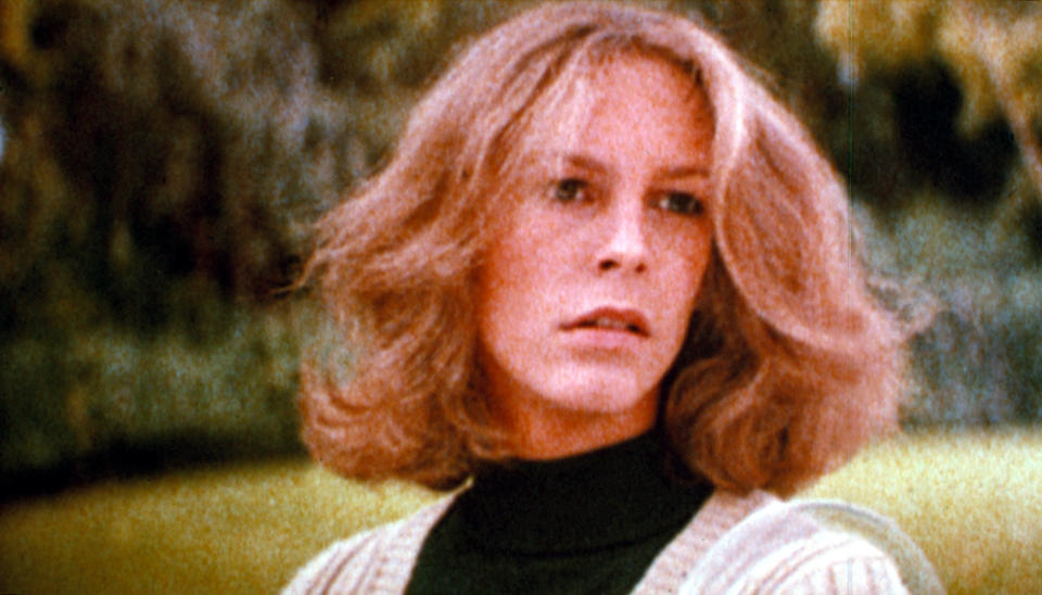 Laurie Strode looking at something
