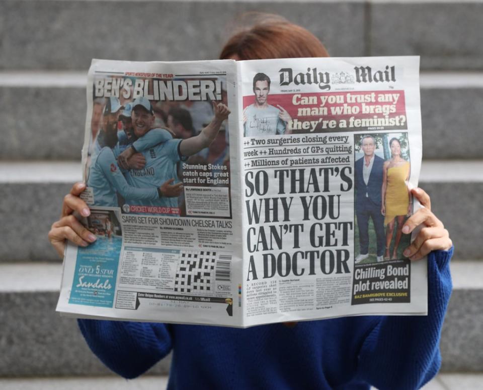 The Daily Mail is part of the DMGT stable (Jonathan Brady/PA) (PA Archive)