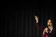 Democratic presidential candidate Sen. Amy Klobuchar, D-Minn., speaks during a town hall, Thursday, Feb. 13, 2020, in Las Vegas. (AP Photo/Patrick Semansky)