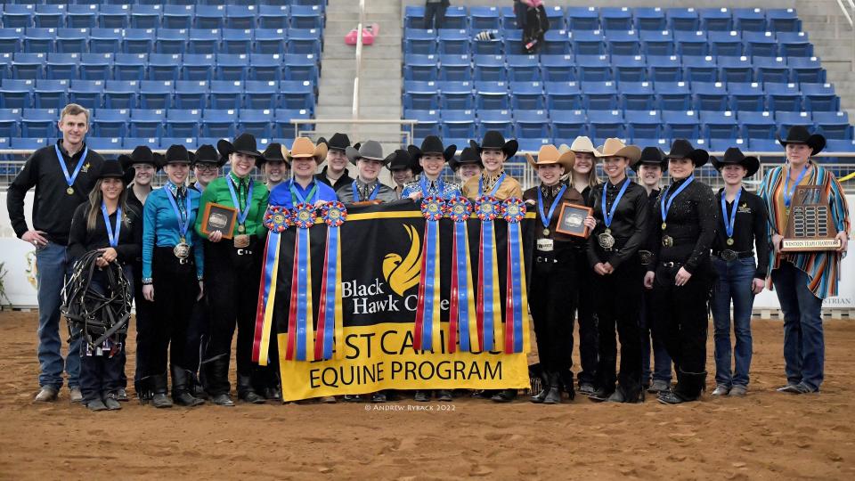 Black Hawk College's national champion Western equestrian team.