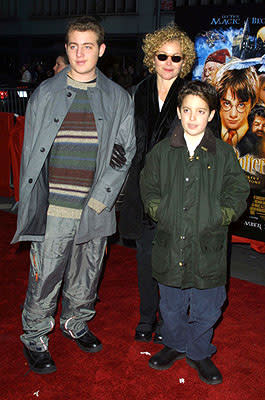 Amy Irving and kids at the New York premiere of Warner Brothers' Harry Potter and The Sorcerer's Stone