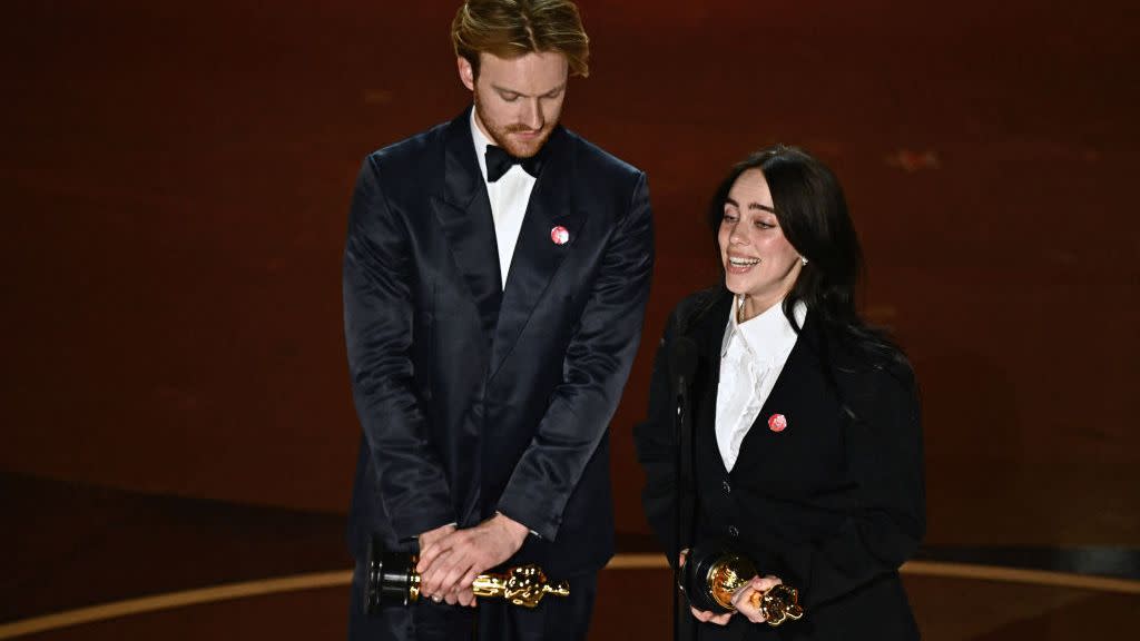 billie eilish and finneas oconnell accept best song at the 2024 oscars