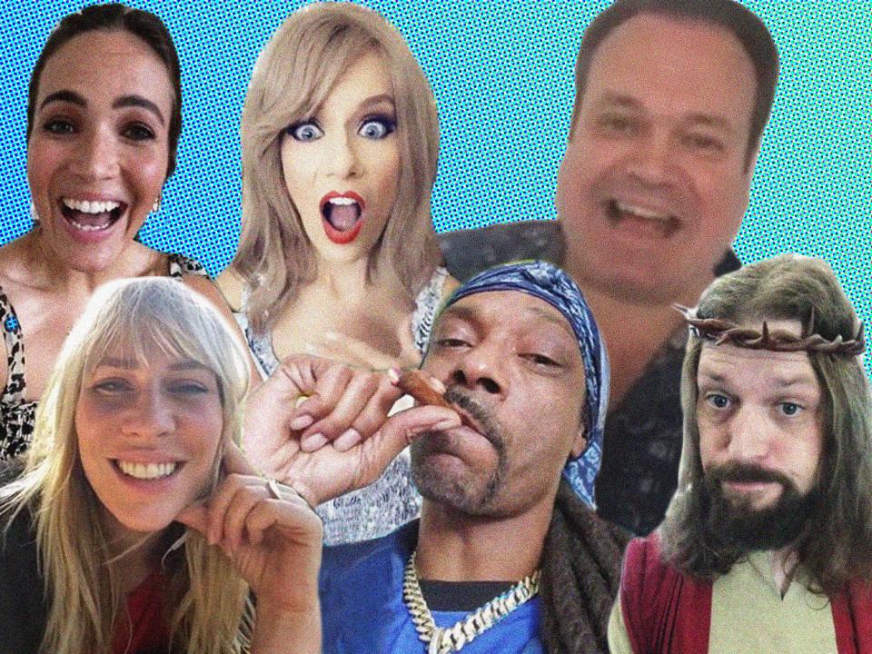 Mandy Moore, Natasha Bedingfield, Taylor Swift impersonator Christina Shaw, Snoop Dogg, Shaun Williamson and YouTuber Jesus Christ: Cameo/Celeb VM
