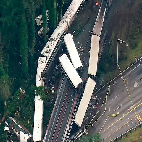 Train Derailment Washington State  - Credit: KOMO-TV 