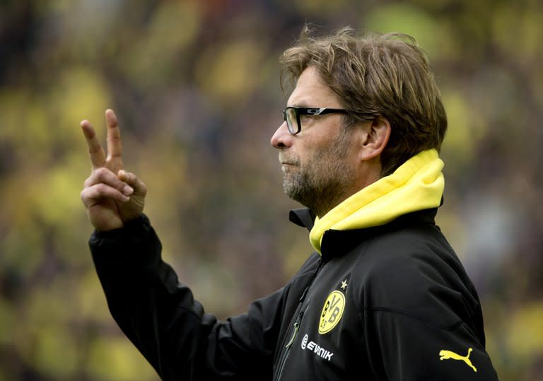 Borussia Dortmund head coach Juergen Klopp, pictured during a Bundesliga match in Dortmund, on May 18, 2013. The all-German Champions League final between Borussia Dortmund and Bayern Munich on Saturday marks the culmination of an intensifying and increasingly bitter rivalry