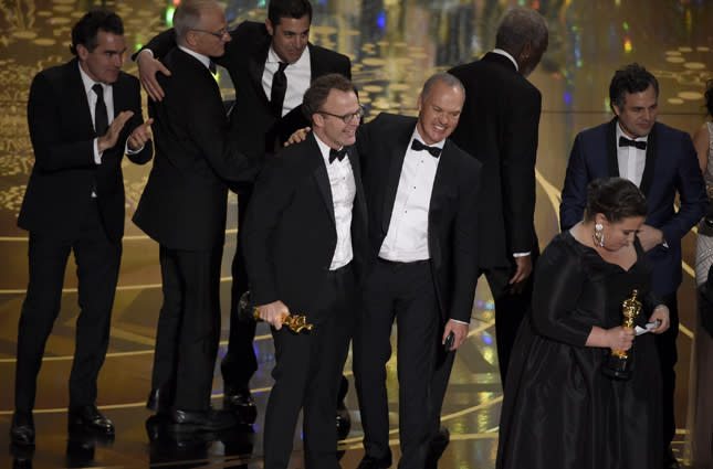 Spotlight Tom McCarthy Michael Keaton Oscars 2016