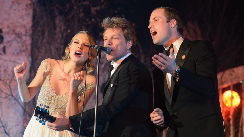 Prince William singing with Taylor Swift and Jon Bon Jovi