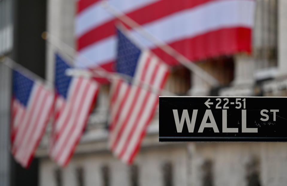 View of the New York Stock Exchange (NYSE) at Wall Street on November 16, 2020 in New York City. - Wall Street stocks rose early following upbeat news on a coronavirus vaccine and merger announcements in the banking and retail industries. (Photo by Angela Weiss / AFP) (Photo by ANGELA WEISS/AFP via Getty Images)