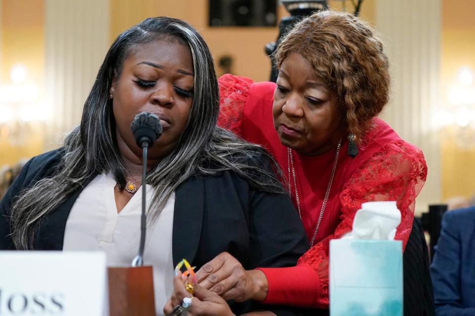 Ruby Freeman and her daughter Wandrea ArShaye “Shaye” Moss  testify at the Capitol Riot investigation hearings (Copyright 2022 The Associated Press. All rights reserved.)