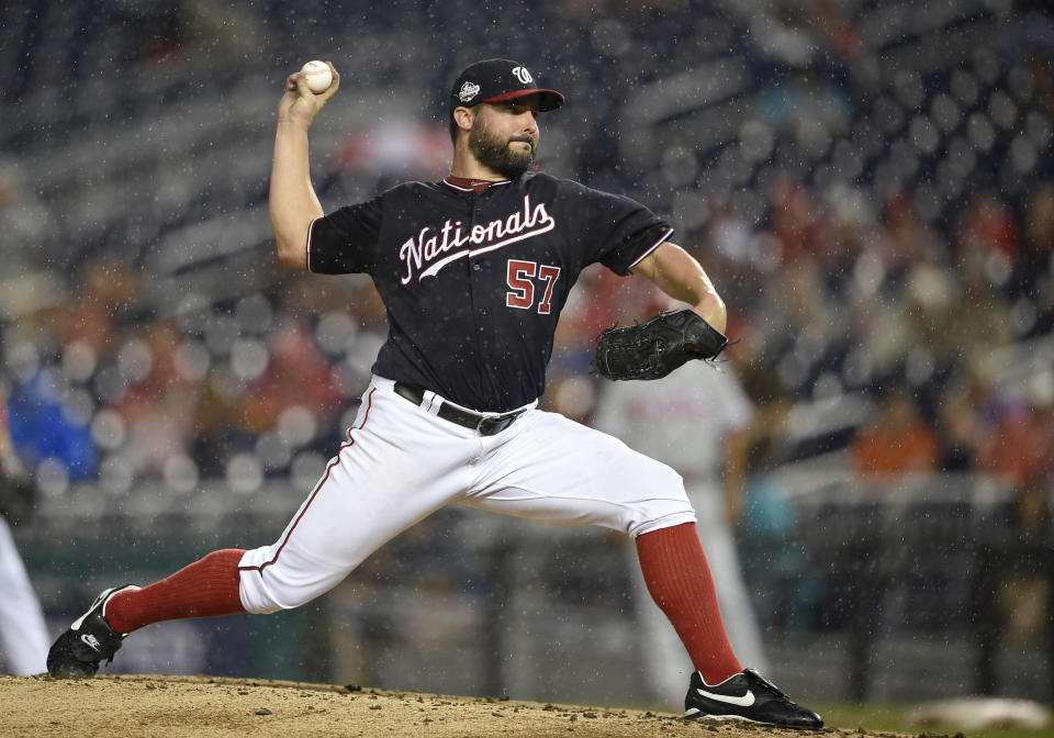 The Cincinnati Reds traded for starting pitcher Tanner Roark on Wednesday at the MLB winter meetings. (AP)