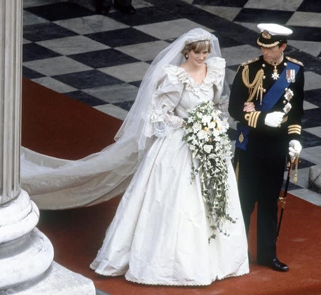 Princess Diana had a second back-up dress on her wedding day to Prince Charles. Photo: Getty Images