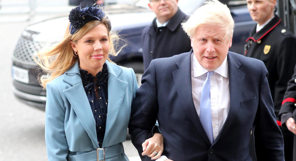 Carrie Symonds wears blue coat and dress to Commonwealth Service