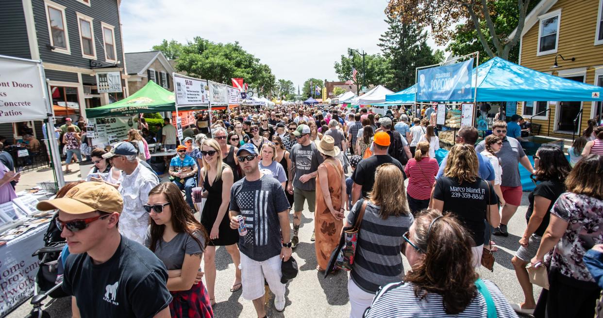The Strawberry Festival in Cedarburg is an annual summer festival where people can enjoy art vendors as well as strawberries.