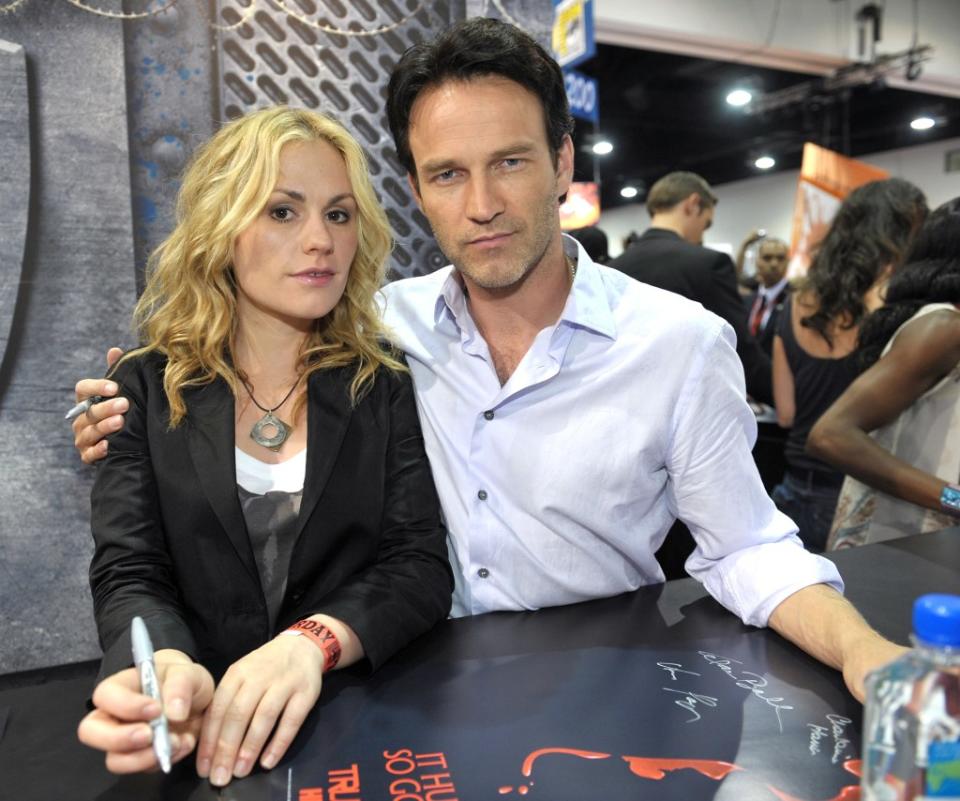 Paquin and Moyer at the “True Blood” signing at Comic-Con in San Diego in 2009. Getty Images