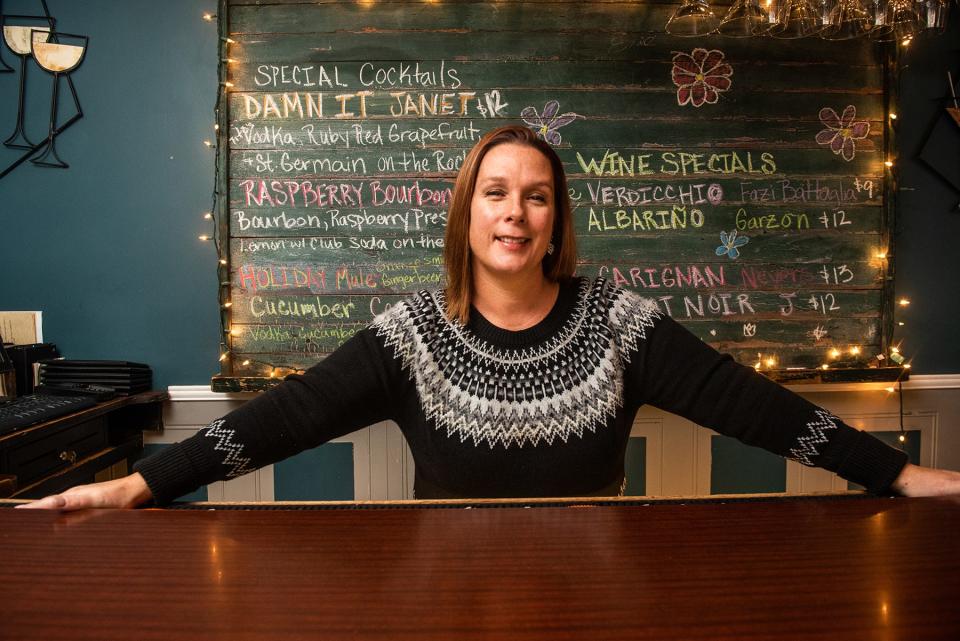 Krista Wild of Wildfire Grill in the dining room in Montgomery.