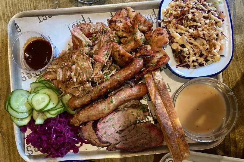 The BBQ platter with sides at Tap and Tan