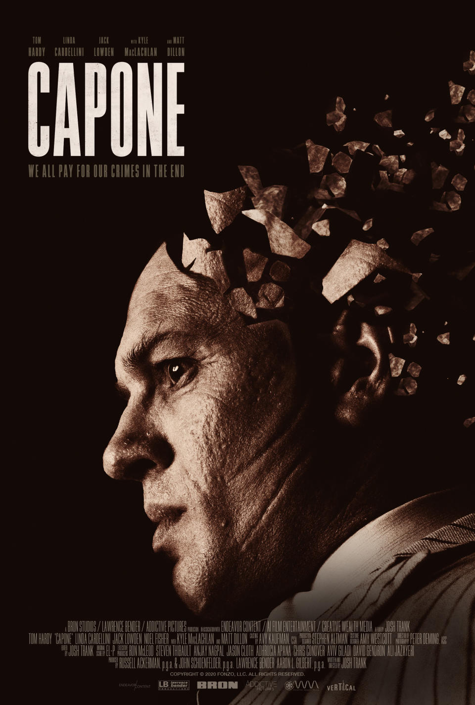 The poster for Capone featuring Tom Hardy as the Prohibition-era gangster. (Vertical Entertainment)