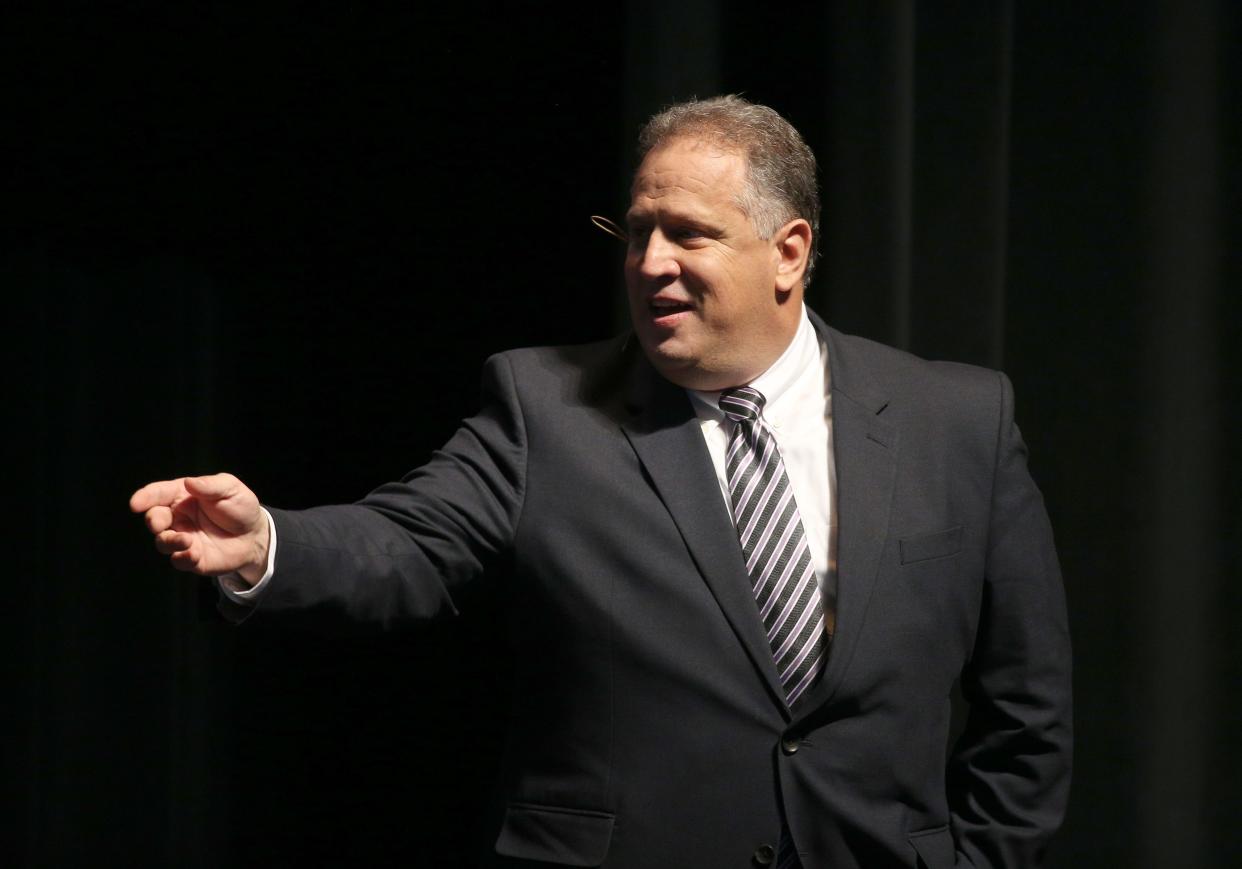 Kodak CEO Jim Continenza during a press conference to announce the company will take part in pharmaceutical manufacturing in response to coronavirus pandemic.