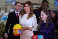 <p>Melania Trump sur la base militaire Anacostia-Bolling de Washington, le 9 décembre 2019.</p>