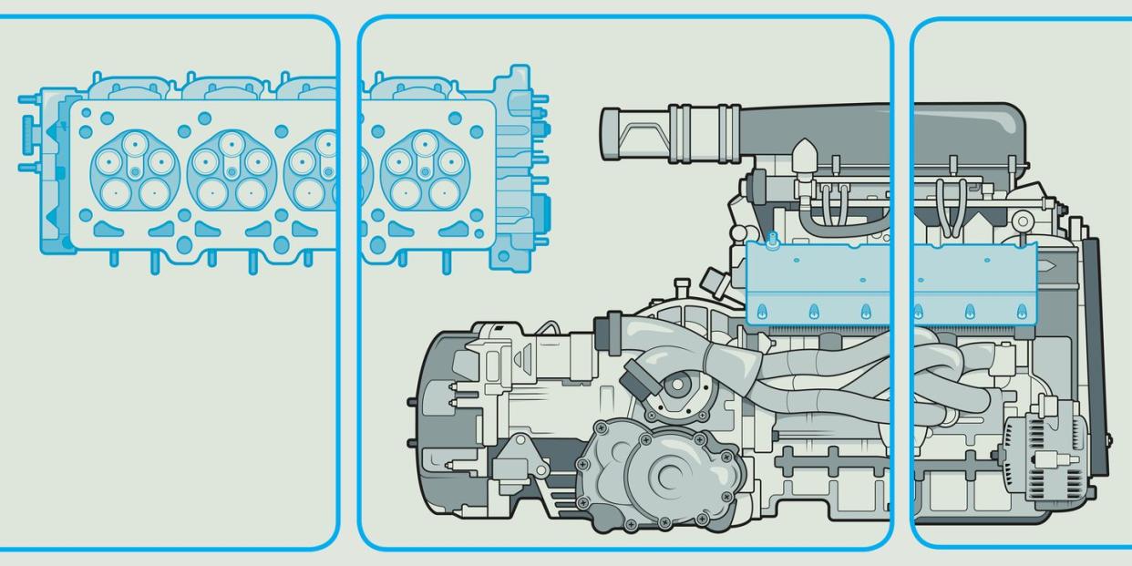 ferrari five valve illustration