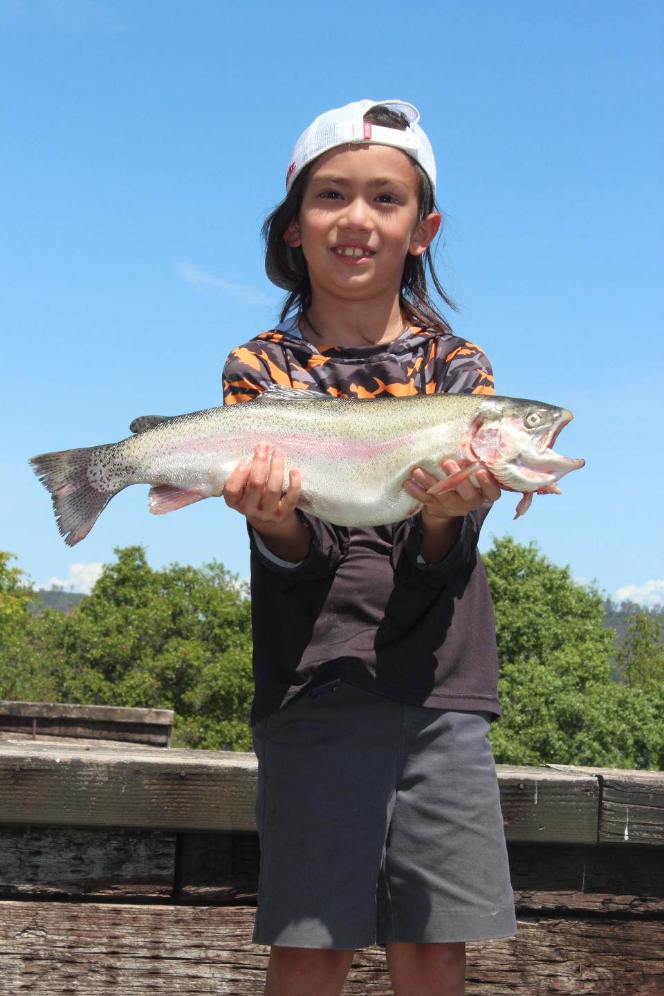 Hunter Lauren of Sacramento placed first in the youth division of the NTAC event at Lake Amador on April 23 with his 4.26 lb. cutbow.