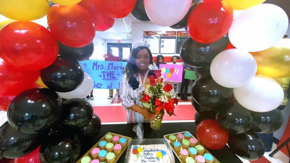 Tasha Morman, a 5th Grade Science and Social Studies teacher at St. Mary’s Magnet Academy, was selected as the 2023 Muscogee County School District Teacher of the Year. She was treated to a big celebration Friday morning at the school. 05/05/2023