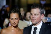 Actor Matt Damon and actress Alicia Vikander attend the red carpet event promoting their new film "Jason Bourne" in Seoul, South Korea July 8, 2016. REUTERS/Kim Hong-Ji