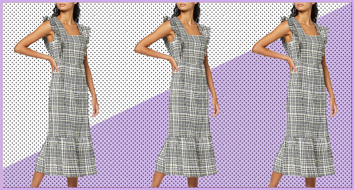 Ganni's Check Maxi Dress was the talk of Fashion Week, but we've found a very similar (and affordable) alternative. (Getty Images)
