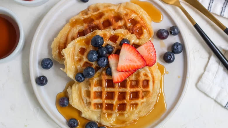 croissant waffles with fruit