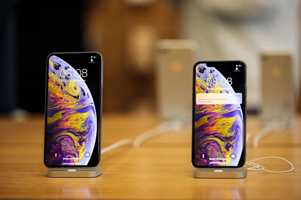 The iPhone XS Max and the iPhone XS on display at the Apple Regent Street store during their launch on September 21, 2018 in London, England: Getty Images