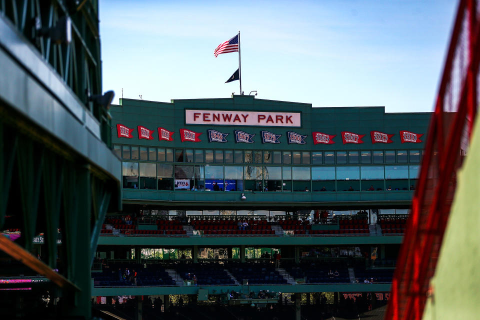 BOSTON, MA - MAY 11:   A general view of the stadium before a game between the Boston Red Sox and the Seattle Mariners at Fenway Park on May 11, 2019 in Boston, Massachusetts.  (Photo by Adam Glanzman/Getty Images)