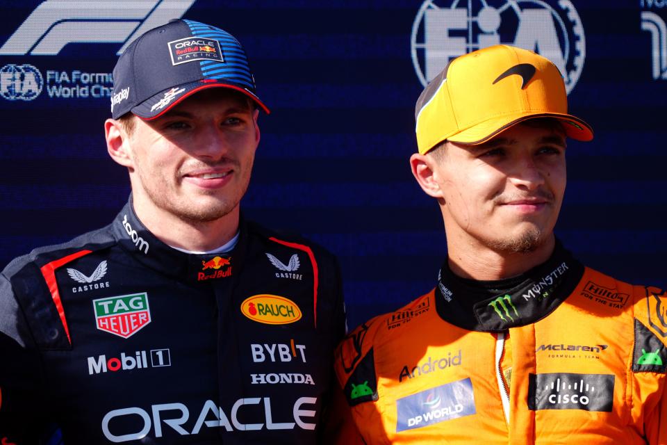 Max Verstappen and Lando Norris will start first and second on the grid in Austria (David Davies/PA) (PA Wire)