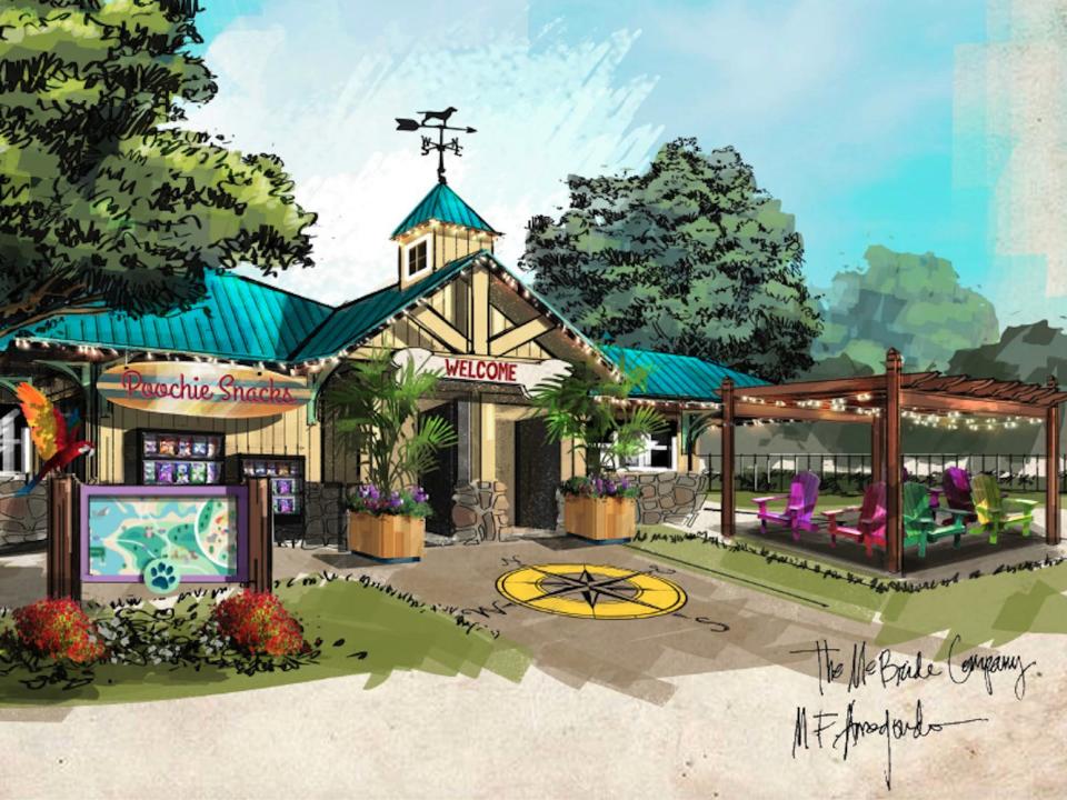 sketch of Barkaritaville at a Camp Margaritaville location.