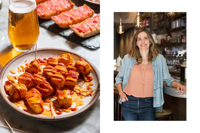 <p>EVAN SUNG/COURTESY OF CÚRATE </p> From left: Appetizers and drinks at Cúrate, Chef Katie Button, co-owner of the Asheville tapas restaurant Cúrate.