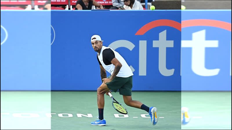 基爾喬斯（Nick Kyrgios）在華盛頓公開賽奪下溫網後首場男單勝利。（圖／翻攝自Citi Open推特）