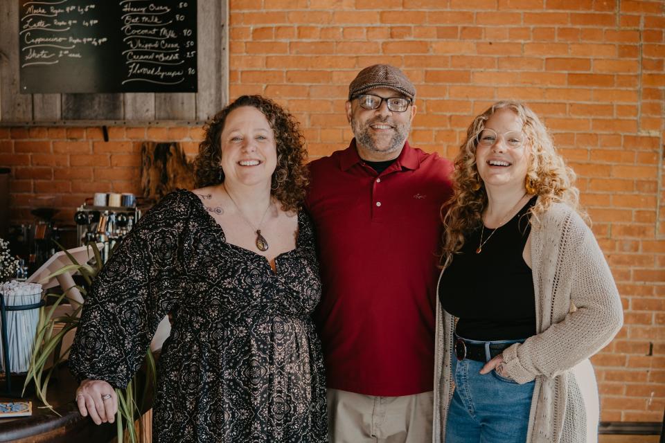 From left to right: Josie Kozlowski, Jason Milburn and Hannah Young are ready to greet diners at the Canaseraga Soup and Coffee Company, a new food and coffee option at 64 Main St. in the village.